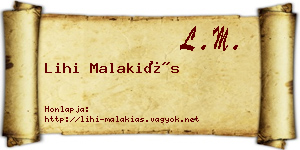 Lihi Malakiás névjegykártya
